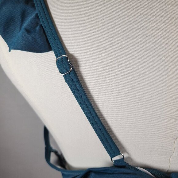 Pat Pat Green One Piece Tummy Control Tropical Floral Ruffle Sleeve Size XL - Picture 5 of 9